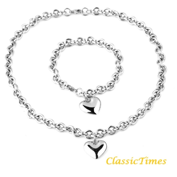 **SOLD** Stainless Steel Chain Necklace and Brace - Picture 2 of 5